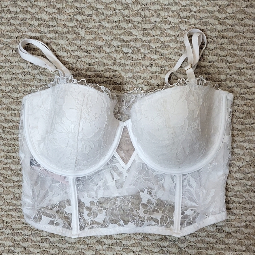 Victoria Secret White Lace Corset Top